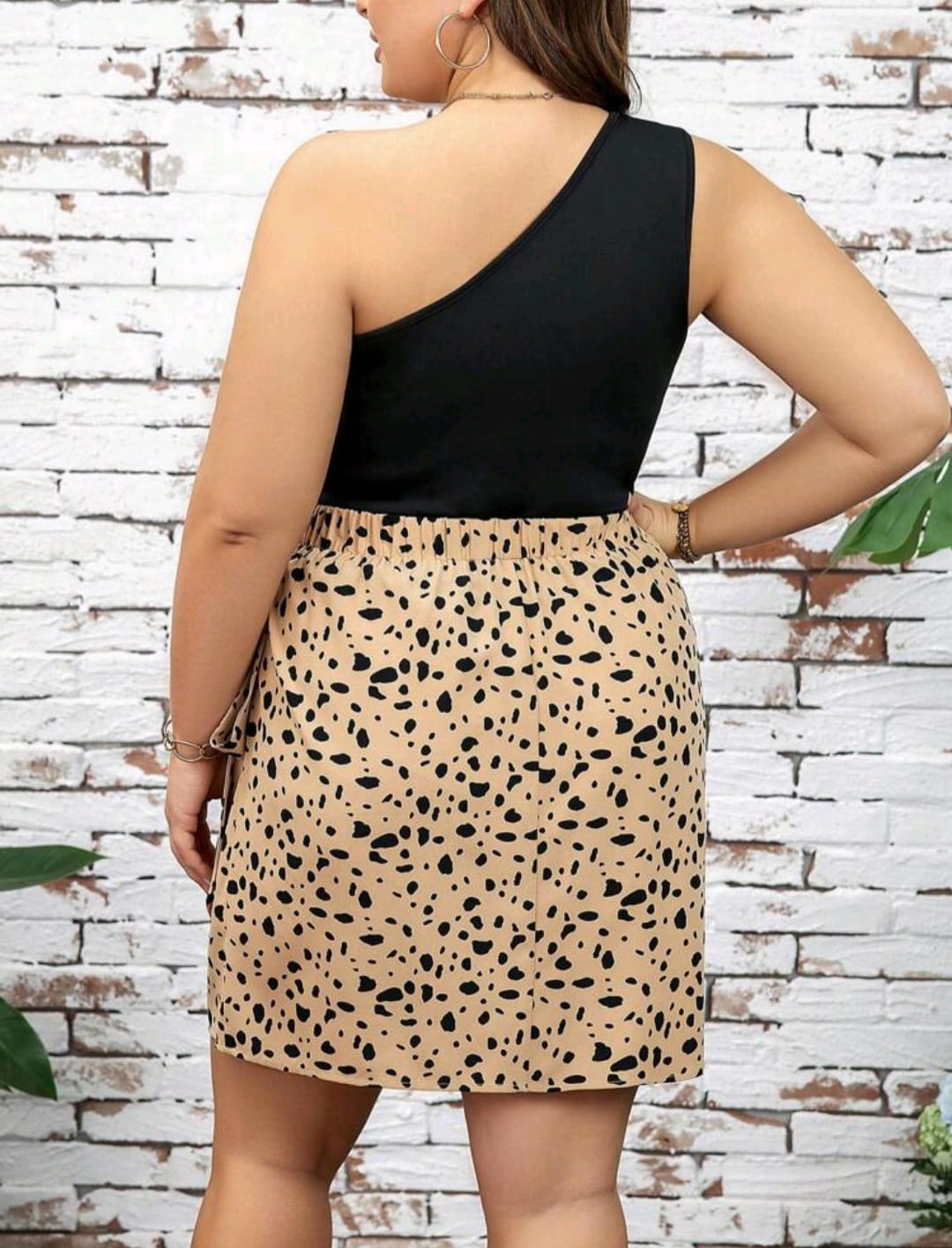 Coordinado Animal Print - Falda No Stretch - Top Stretch - Talla 1XL