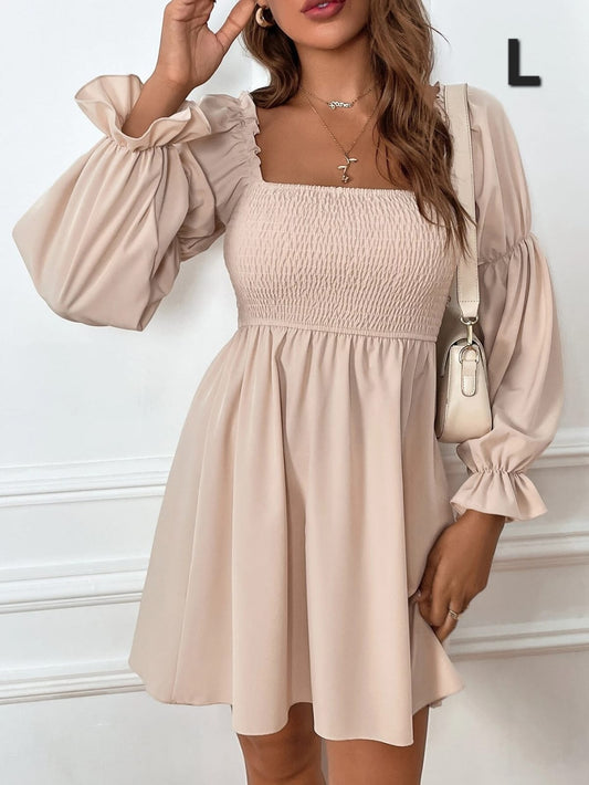 Vestido Beige - Stretch - Talla L Queda XL