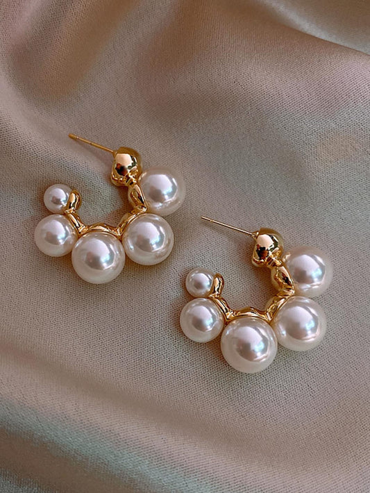 Aretes Perlas Dorados