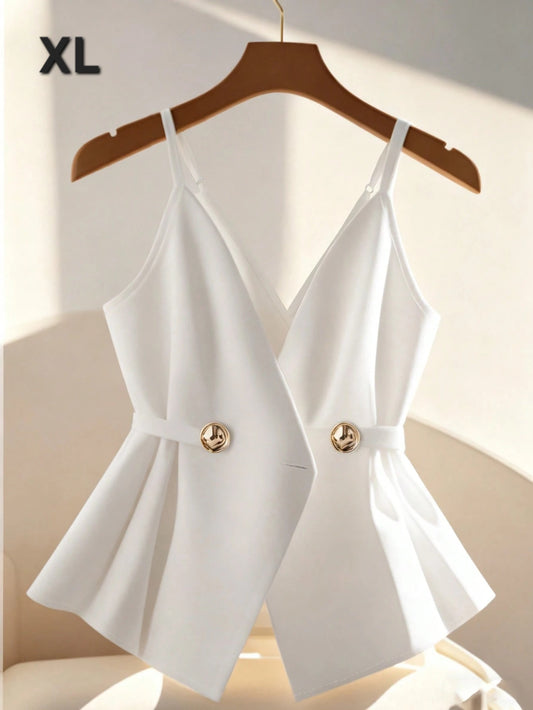 Top Blanco -  Poco Strech - Talla XL