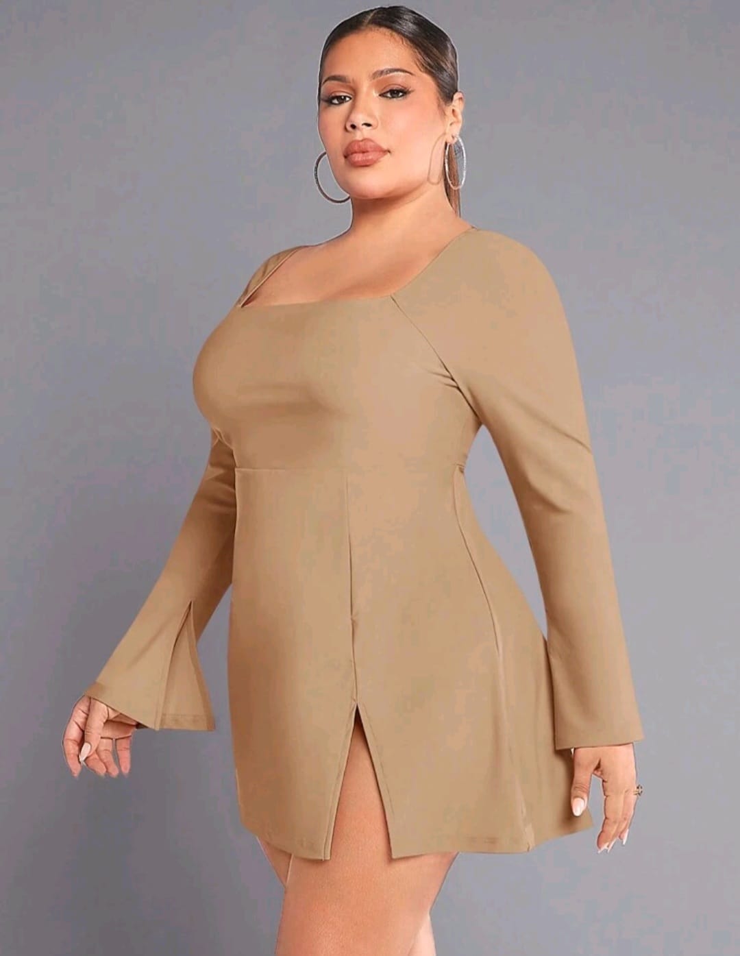 Vestido Beige - Stretch - Talla XL