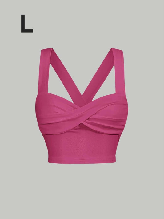 Crop Top Fuscia - Stretch -  Talla L