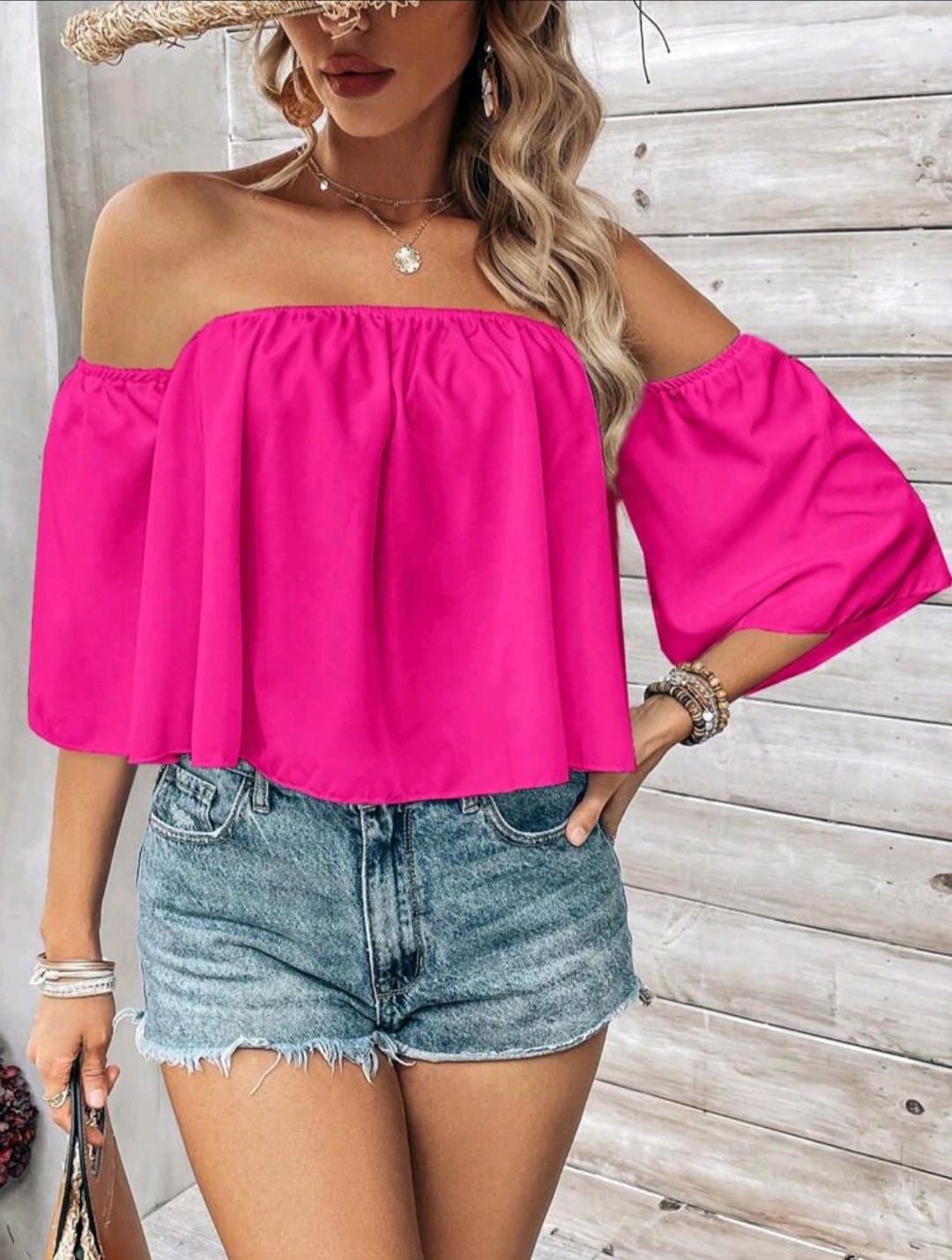 Top Fuscia - Stretch -  Talla L queda XL