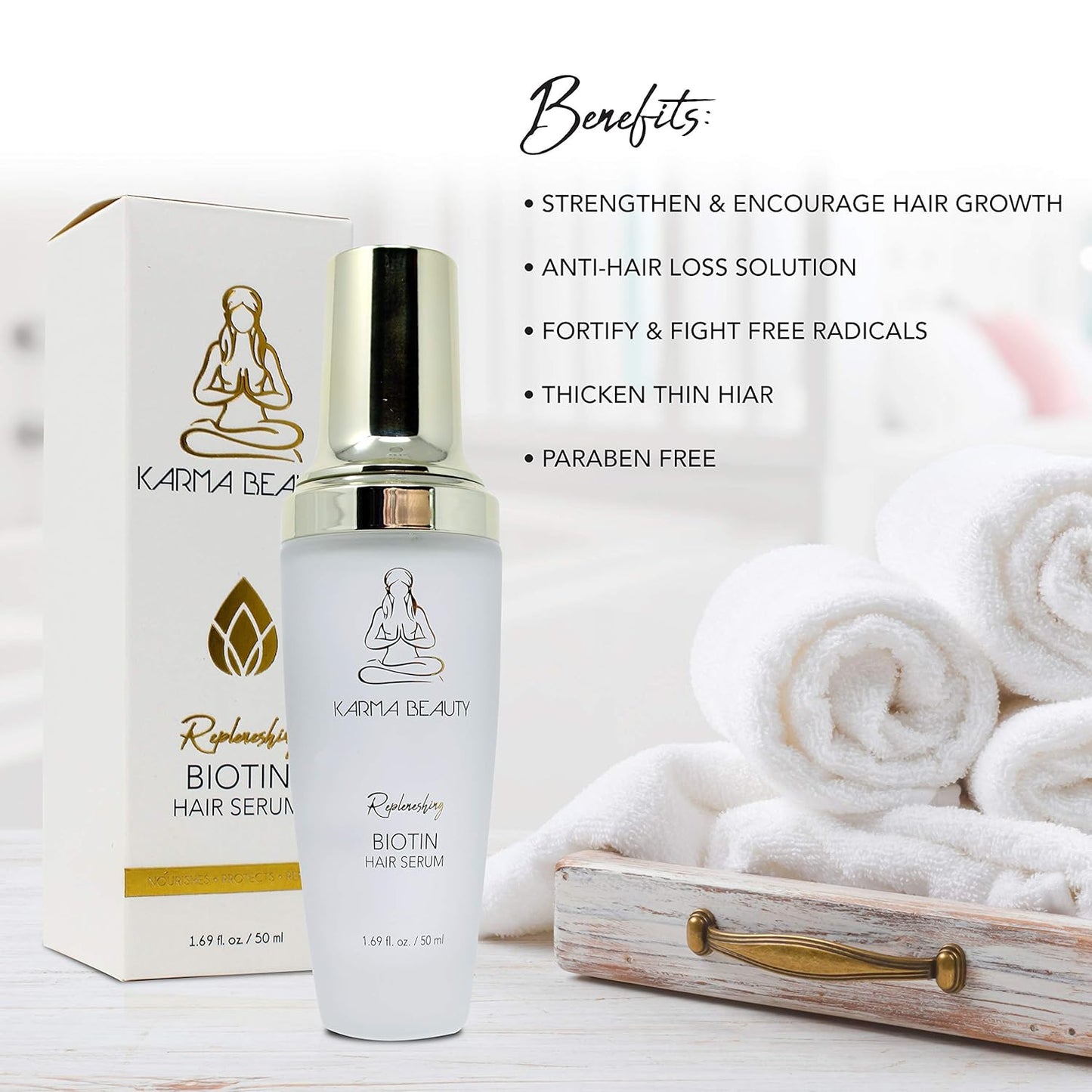 Karma Beauty Biotin Hair Serum 50ml - Suero de Biotina para el Cabello