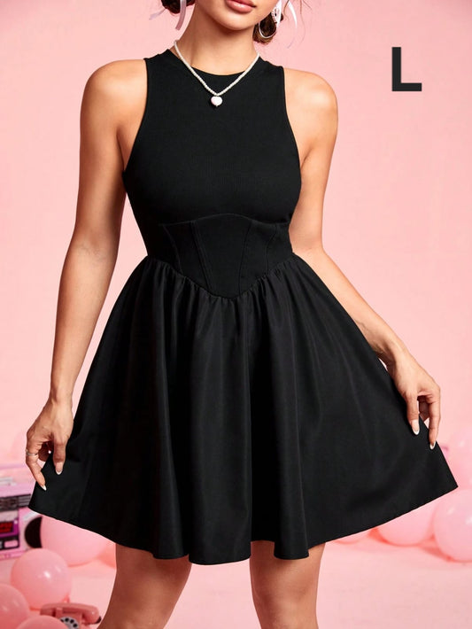 Vestido Negro  - Stretch - Talla L