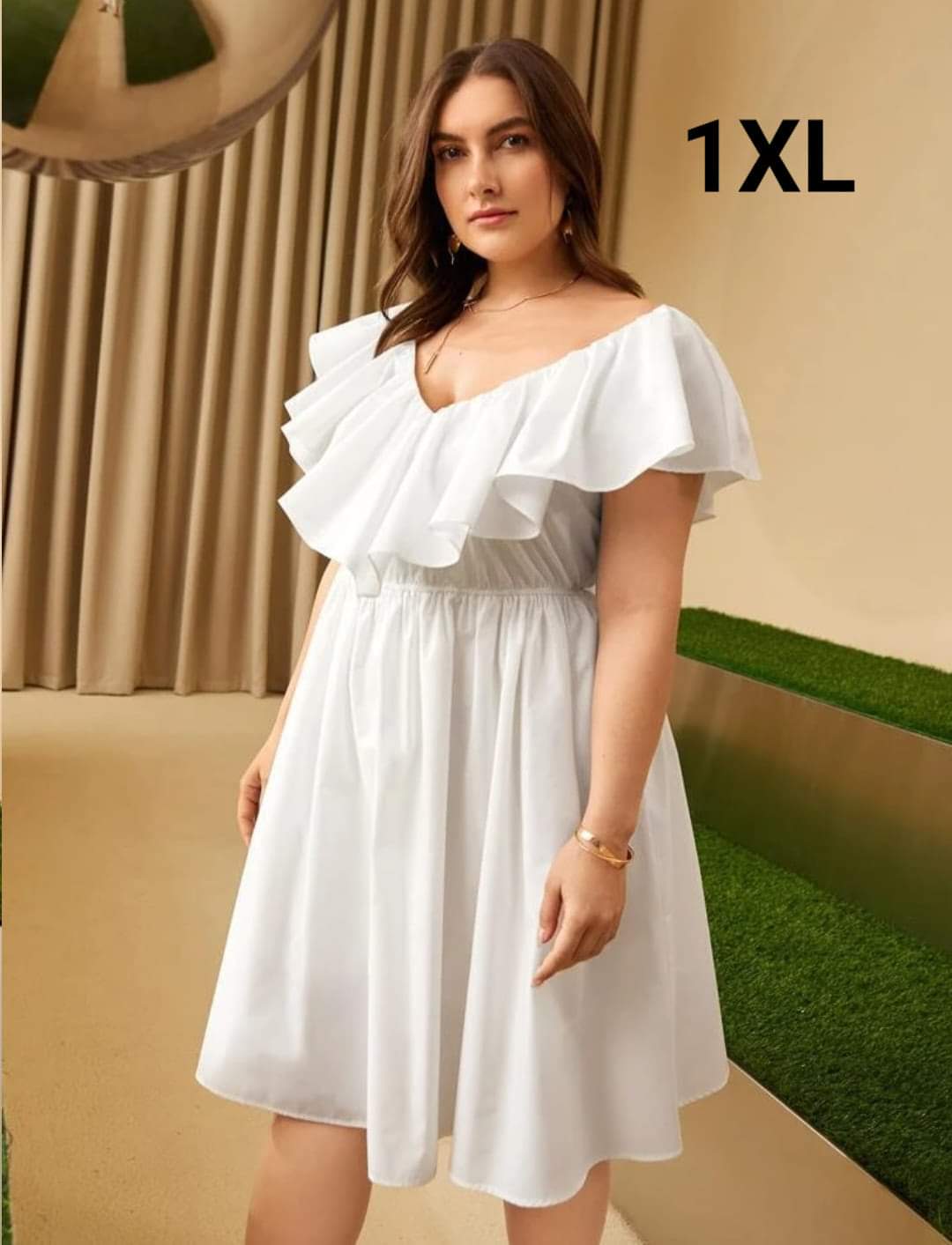 Vestido Blanco - Stretch - Talla 1XL