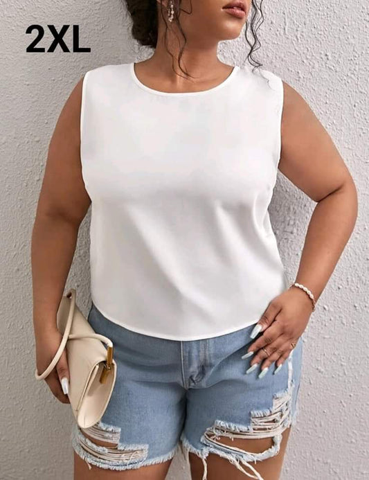 Top Blanco  - Stretch -  Talla 2XL