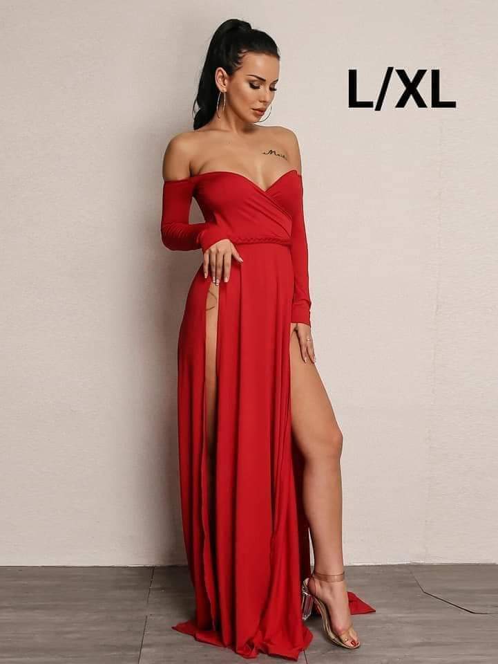 Vestido Rojo Sexy de Gala  -Stretch - Talla L / XL