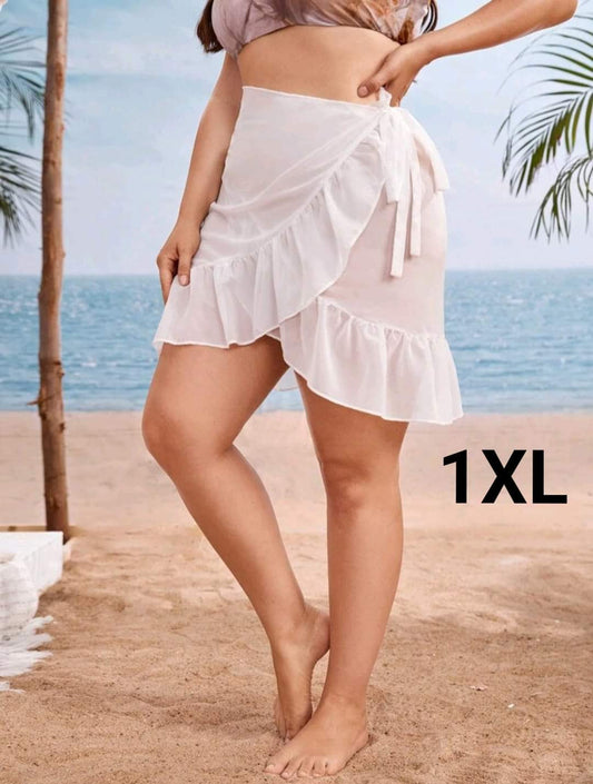 Falda Salida de Baño Blanca - Stretch - Talla XL