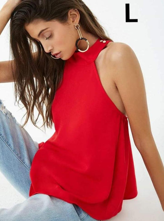 Top Rojo - No Stretch -  Talla L