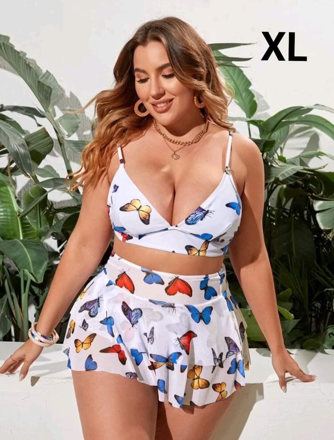 Traje de Baño de Mariposas 2 Pzas -  Stretch -  Talla XL