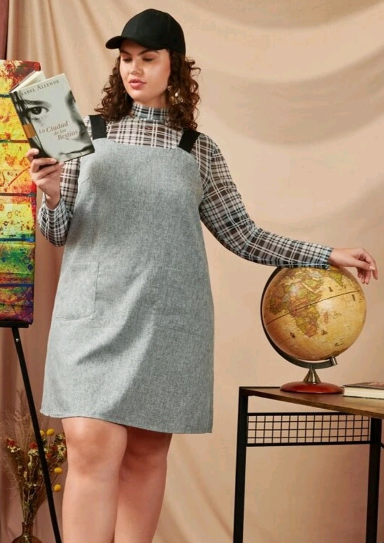 Vestido Gris  -Stretch - Talla 2XL