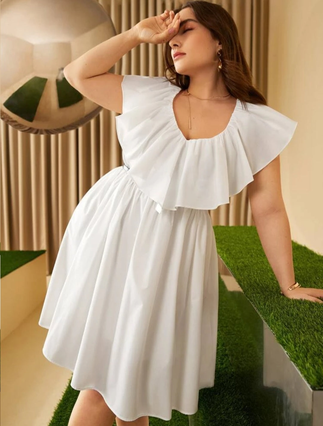 Vestido Blanco - Stretch - Talla 1XL