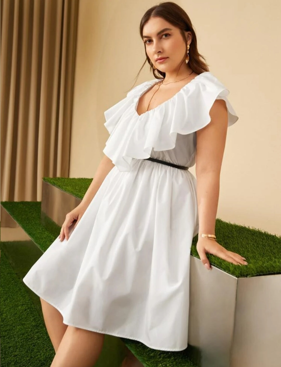 Vestido Blanco - Stretch - Talla 1XL