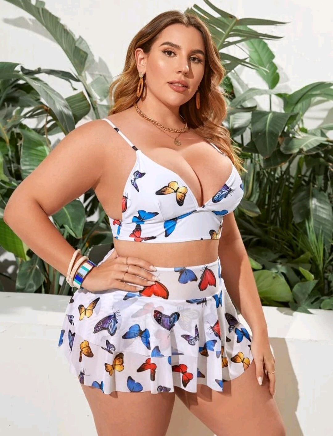 Traje de Baño de Mariposas 2 Pzas -  Stretch -  Talla XL