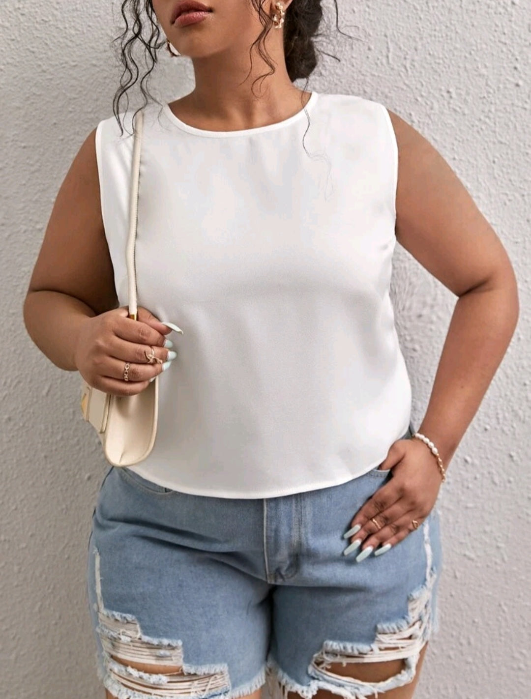 Top Blanco  - Stretch -  Talla 2XL