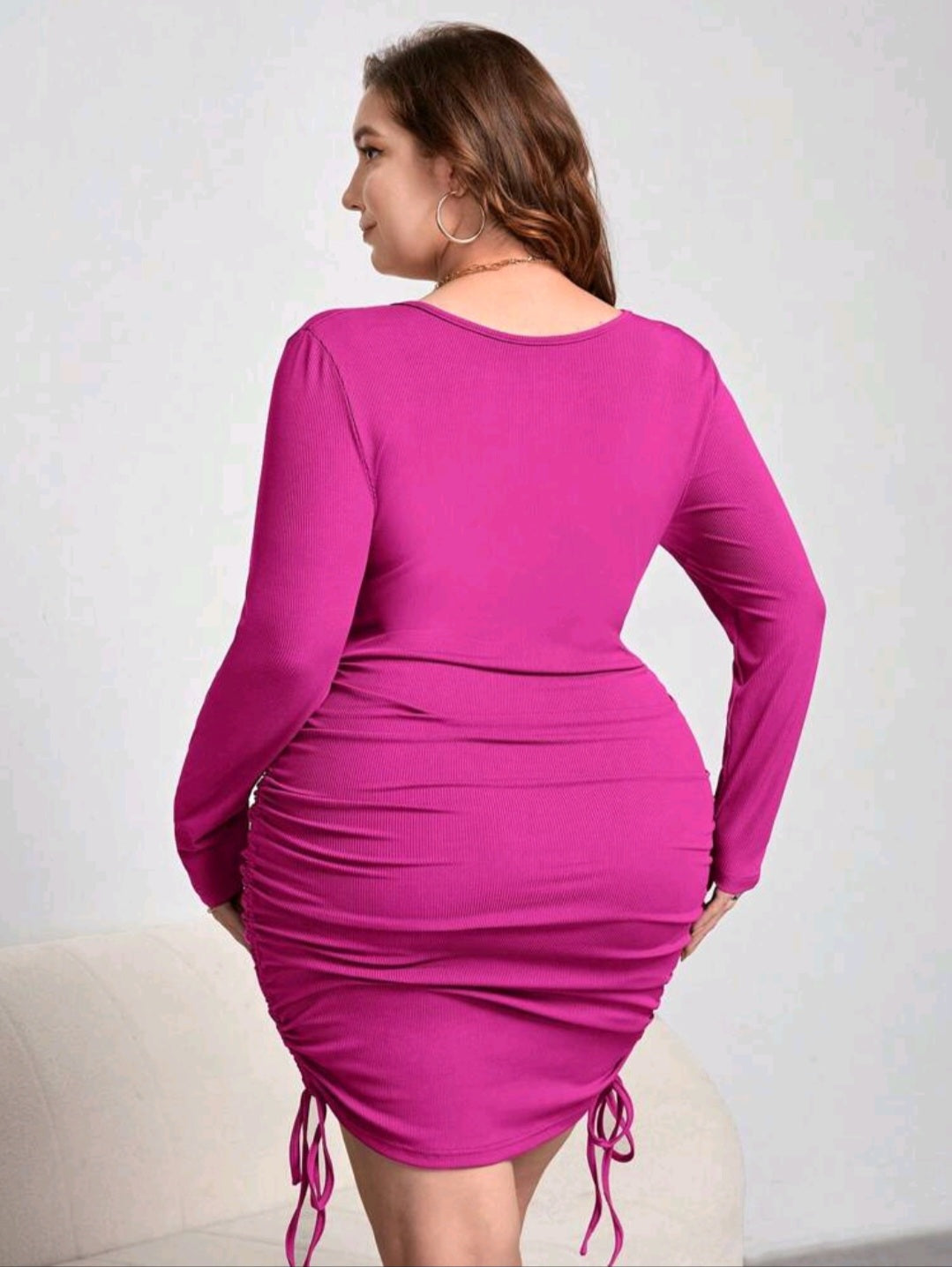 Vestido Fuscia - Stretch - Talla XL