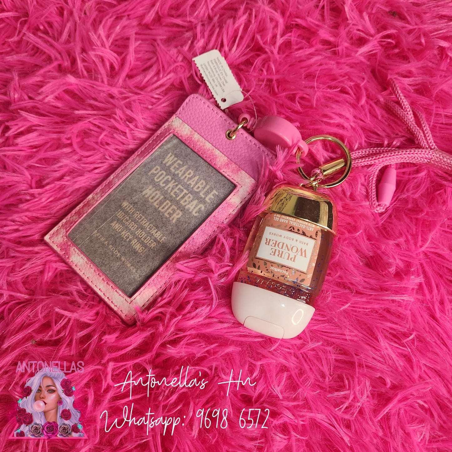 Landyard Pink con Antibacterial BATH & BODY WORKS