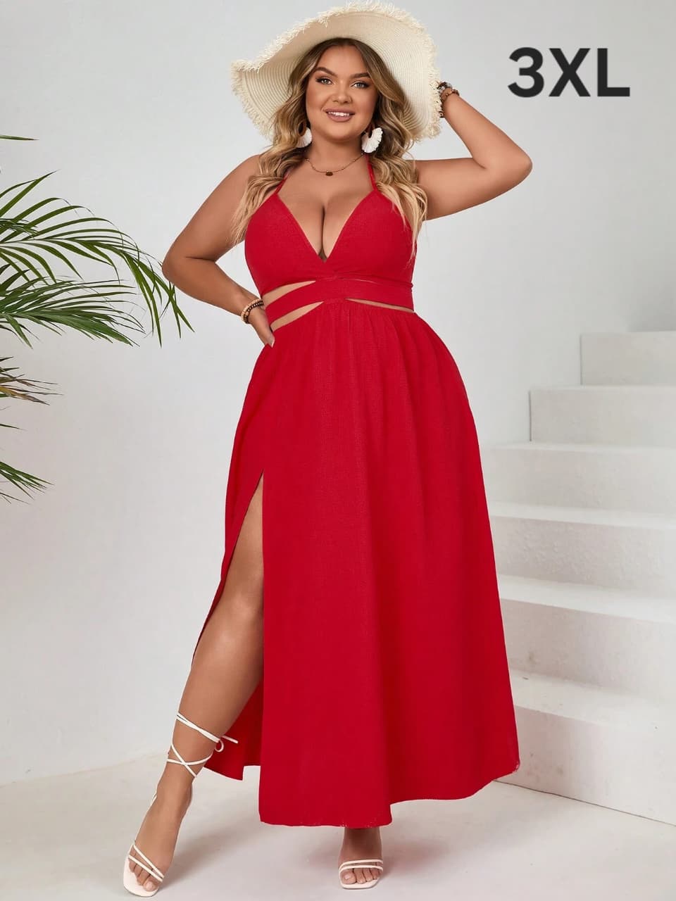Vestido Rojo - No Stretch - Talla 3XL Queda 2XL