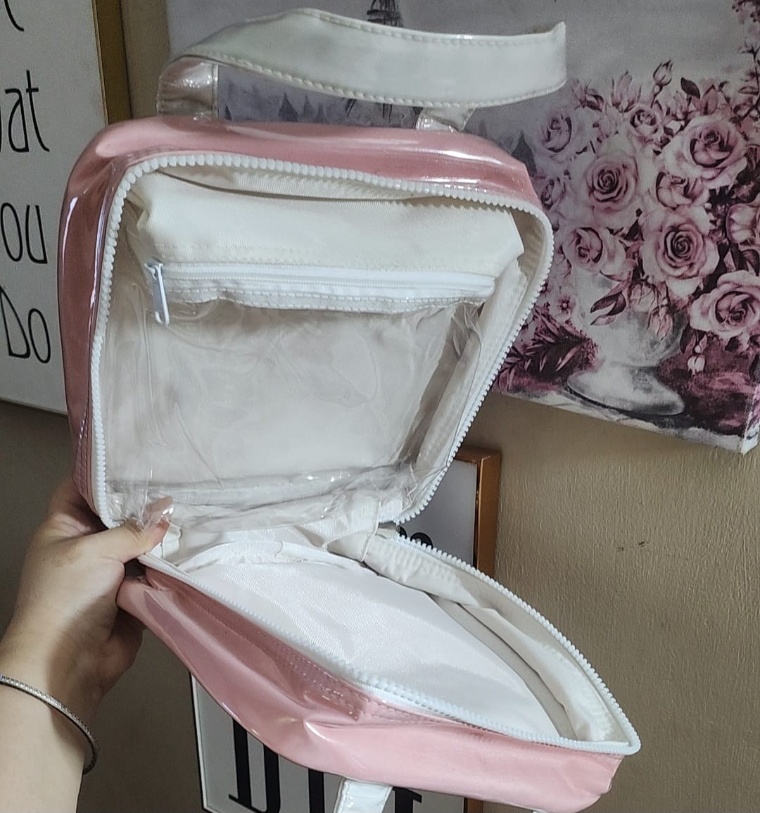 Cosmetiquera Rosa Tipo Neceser