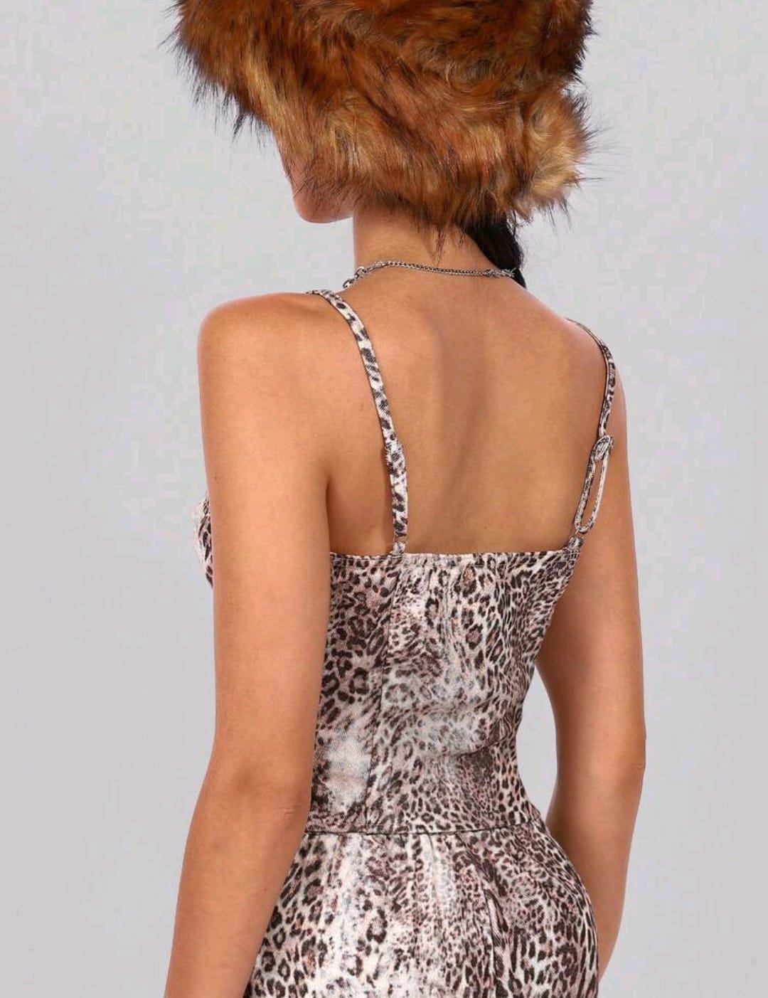 Top Beige Leopardo Animal Print -  Stretch -  Talla XL