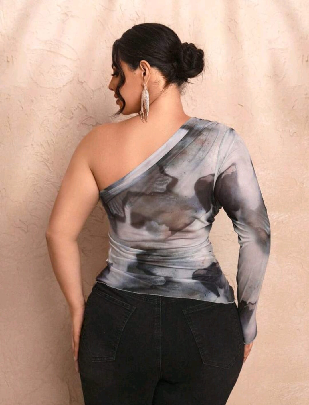Top Abstracto Gris  - Stretch -  Talla XL