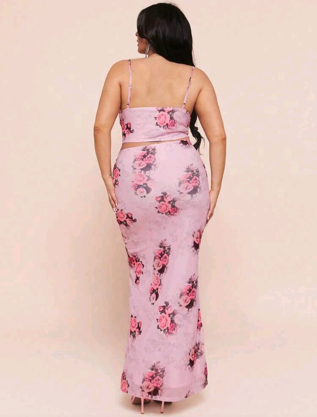 Coordinado Rosa Floral - Stretch - Talla 1XL