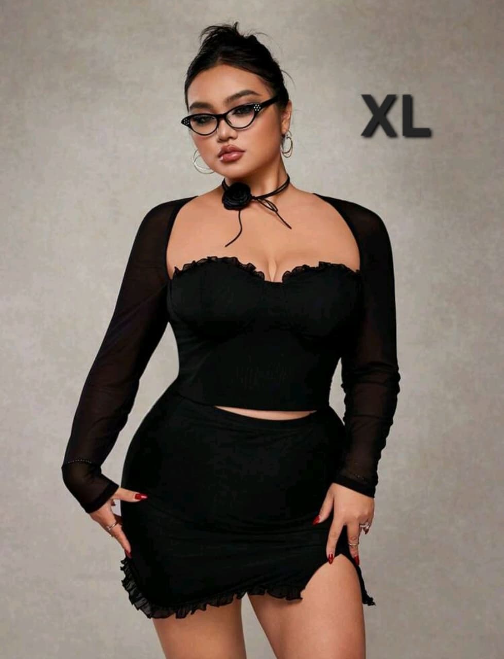 Coordinado Negro - Stretch - Talla XL