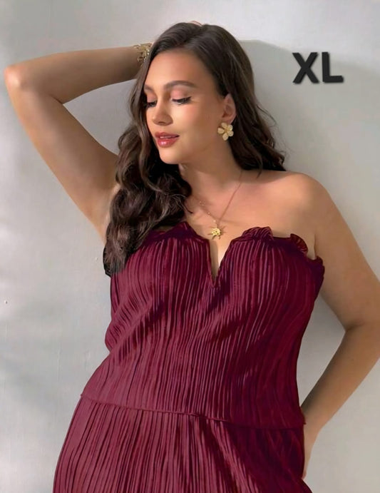 Top Rojo Vino Borgoña - Stretch -  Talla XL