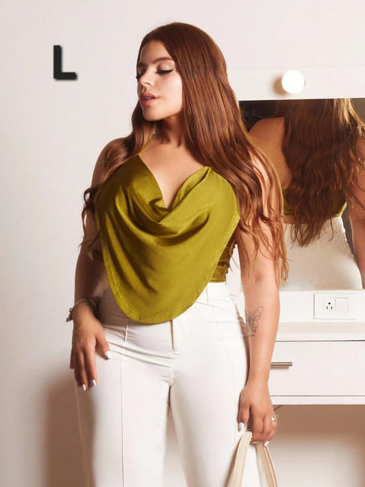 Top Verde Dorado - Stretch -  Talla L