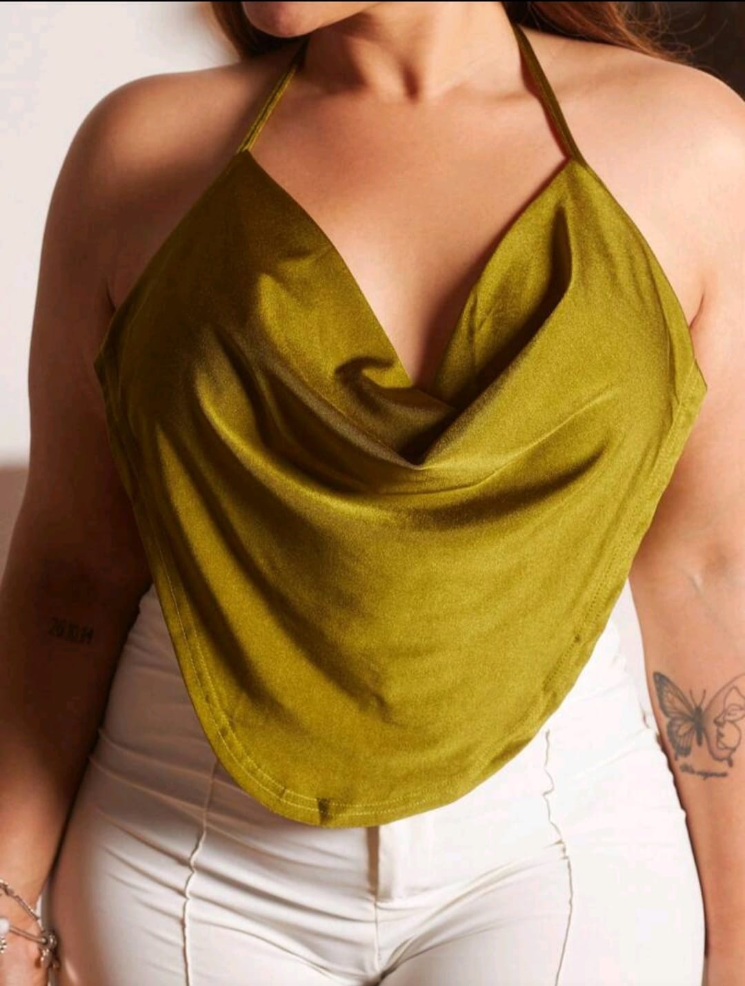 Top Verde Dorado - Stretch -  Talla L