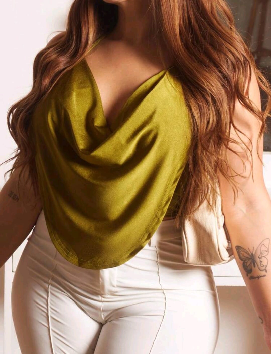Top Verde Dorado - Stretch -  Talla L