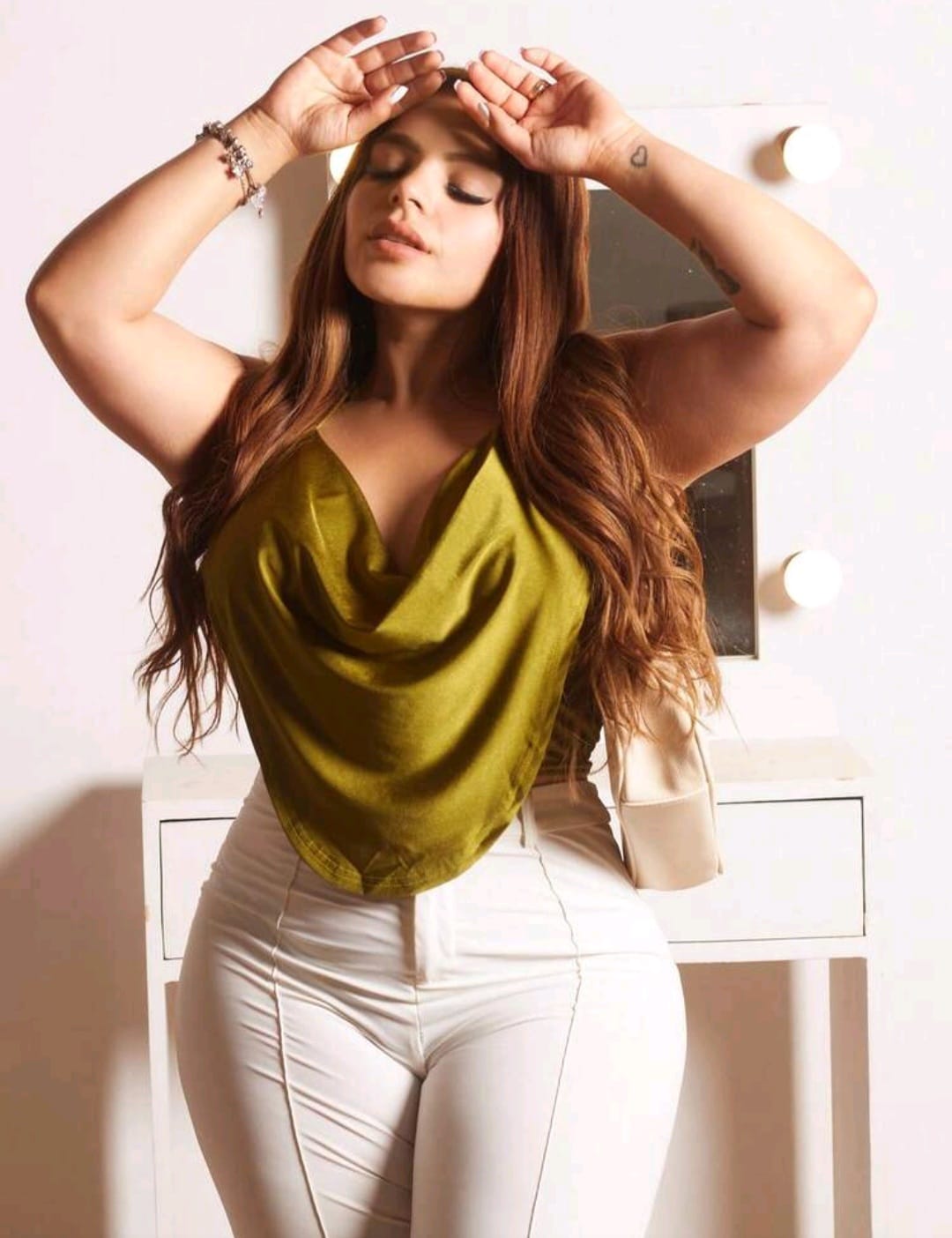 Top Verde Dorado - Stretch -  Talla L