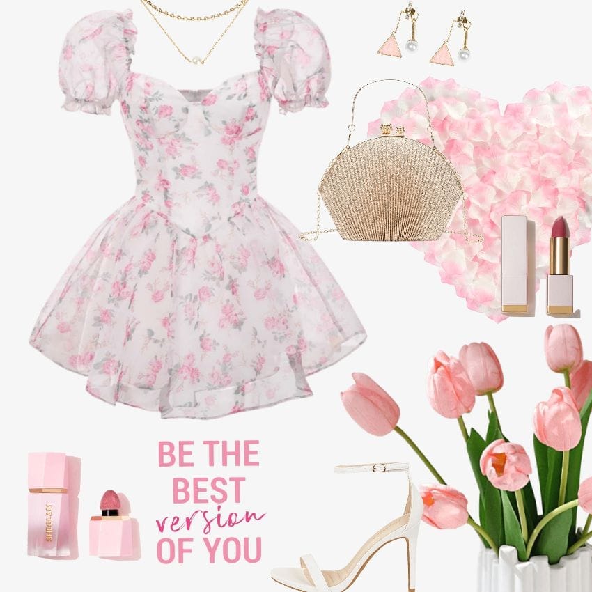 Vestido Floral Coquette  - No Stretch - Talla L