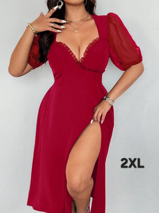 Vestido Rojo - No Stretch - Talla 2XL
