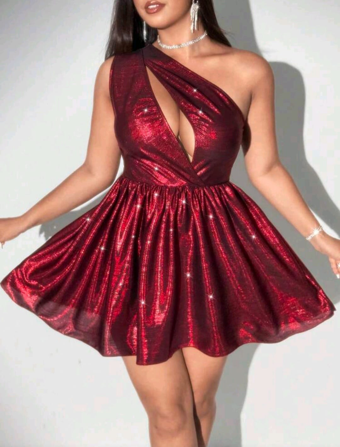 Vestido Rojo Vino - Borgoña - Stretch - Talla XL