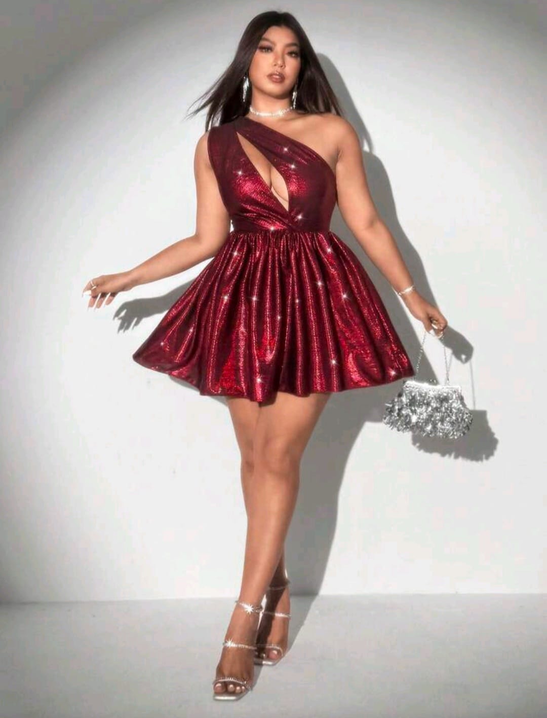 Vestido Rojo Vino - Borgoña - Stretch - Talla XL