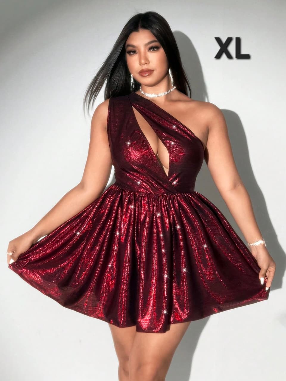 Vestido Rojo Vino - Borgoña - Stretch - Talla XL