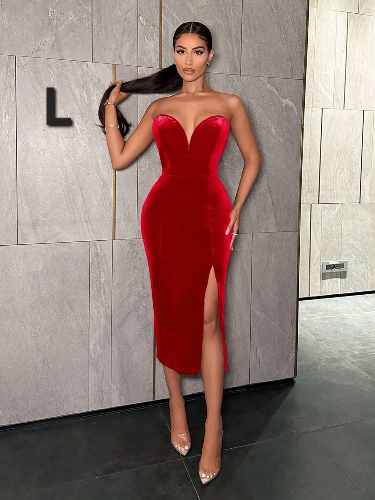 Vestido Rojo - Stretch - Talla L