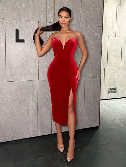 Vestido Rojo - Stretch - Talla L