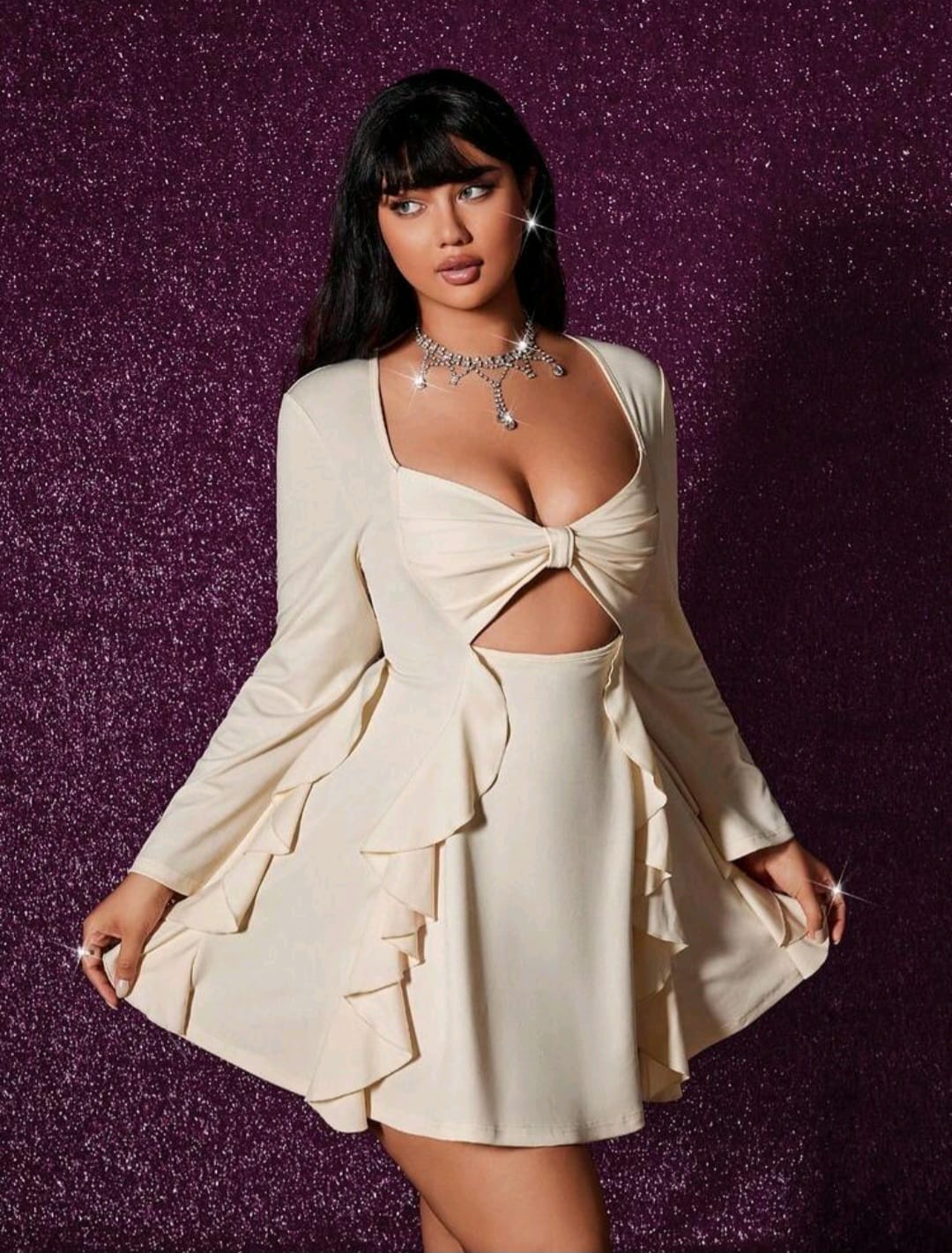 Vestido Blanco Hueso - Stretch - Talla XL