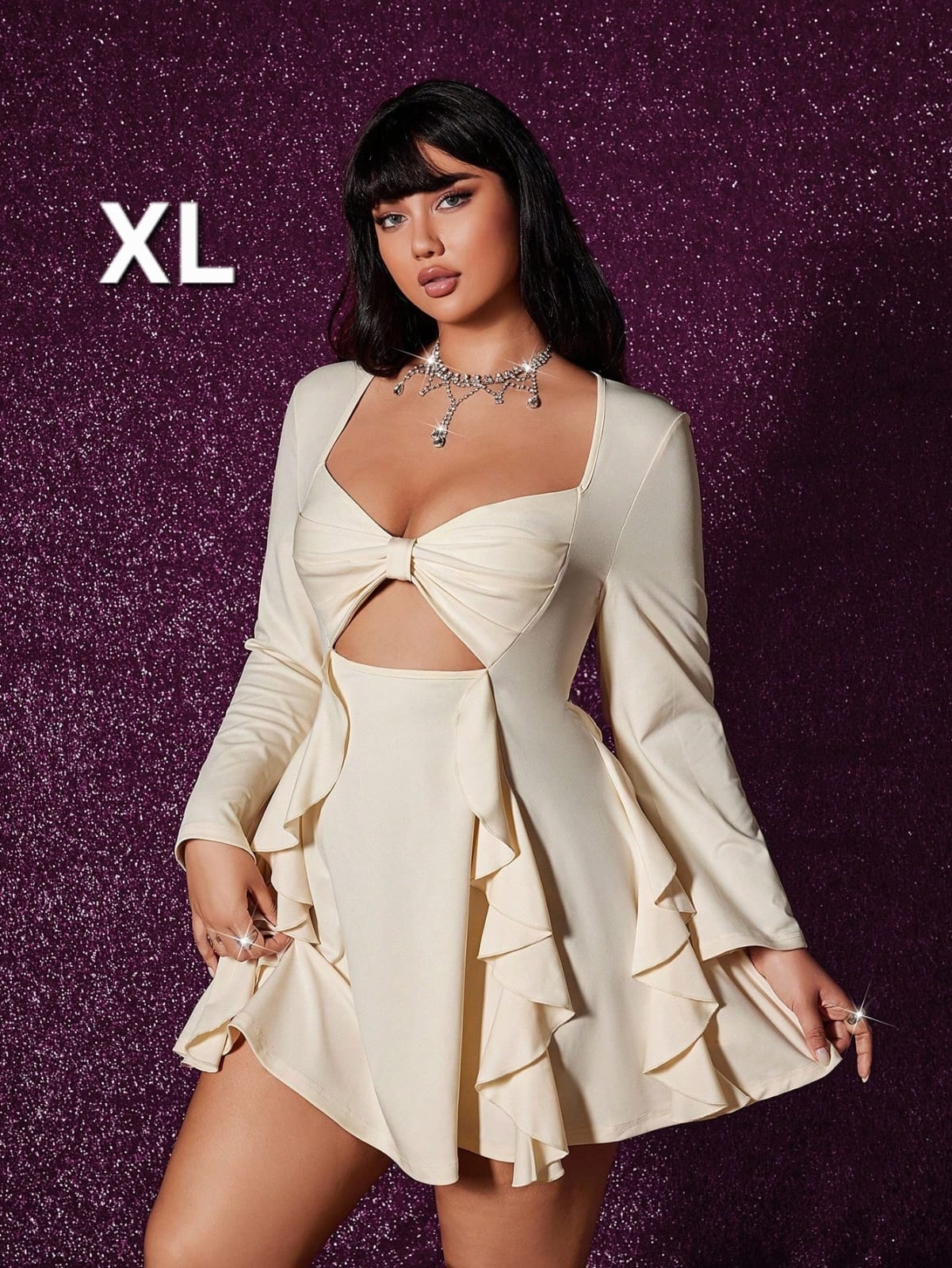 Vestido Blanco Hueso - Stretch - Talla XL