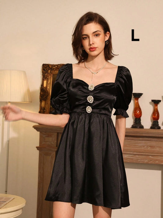 Vestido Negro - No Stretch - Talla L