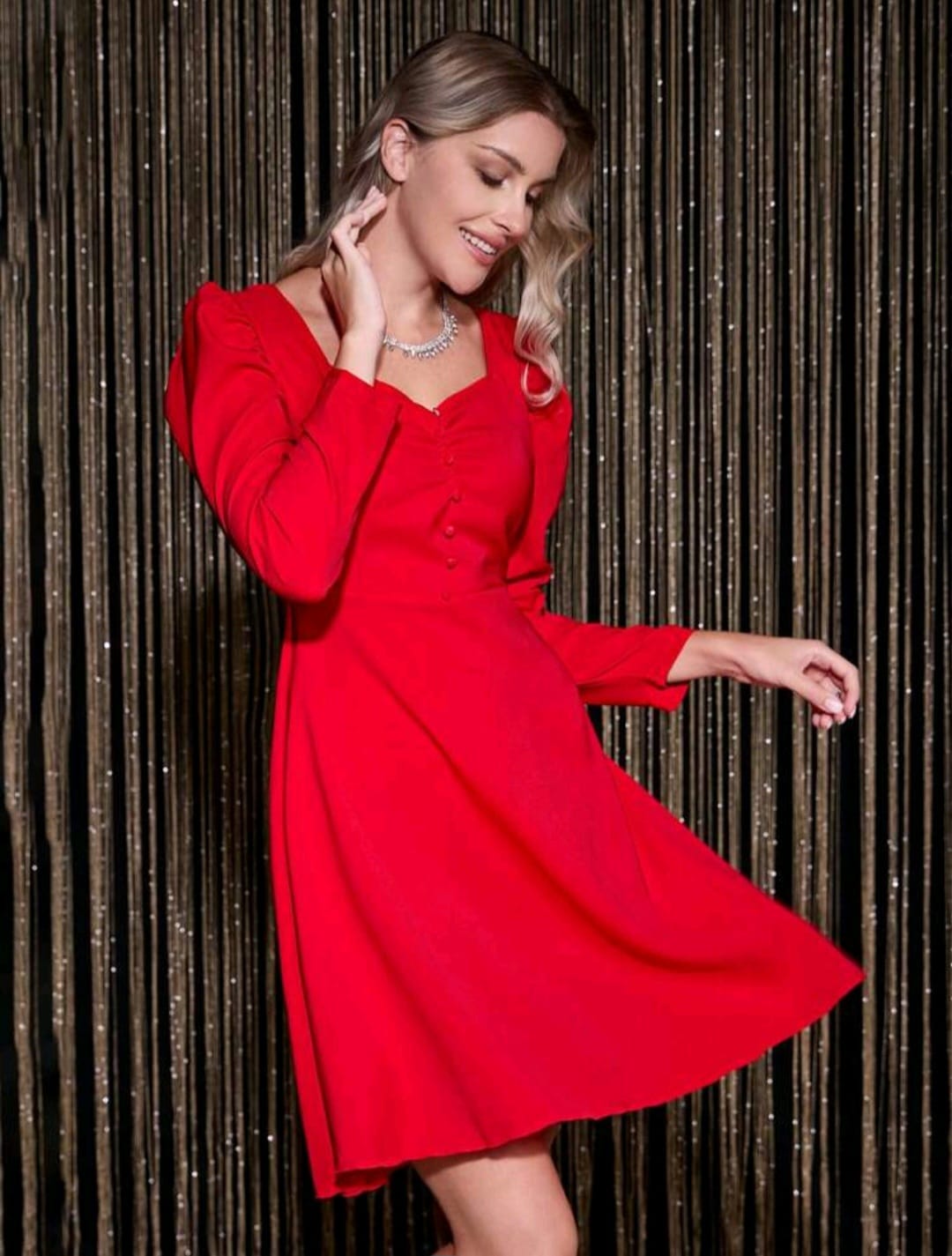Vestido  Rojo - No Stretch - Talla XL