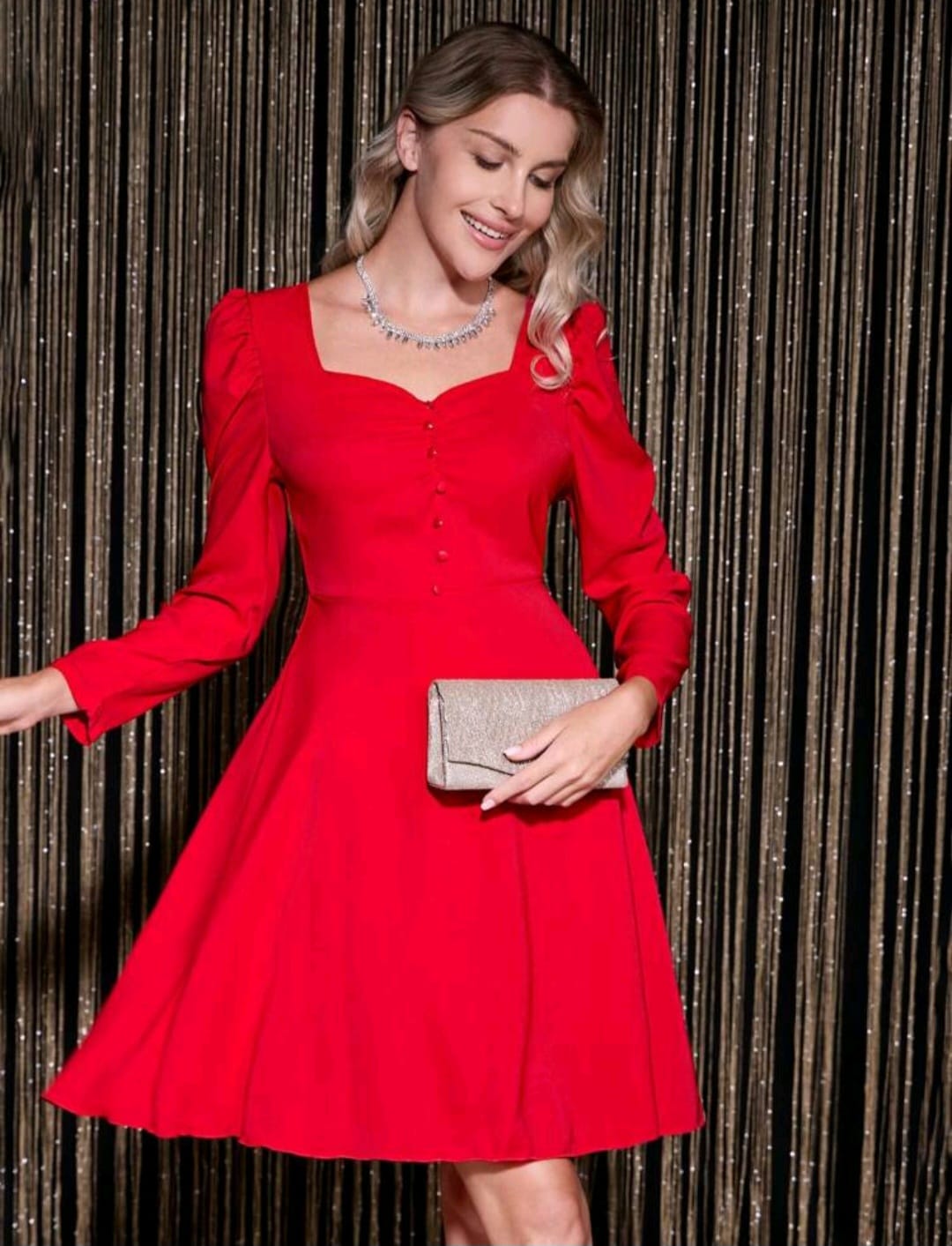 Vestido  Rojo - No Stretch - Talla XL
