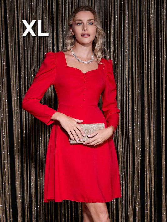 Vestido  Rojo - No Stretch - Talla XL