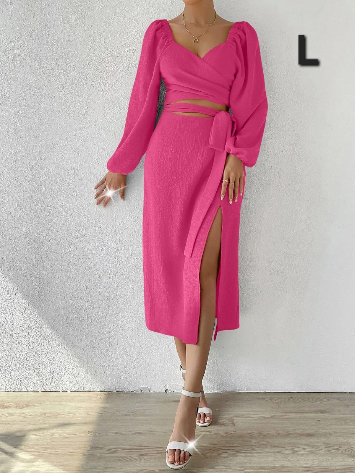 Vestido Rosa - No Stretch - Talla L