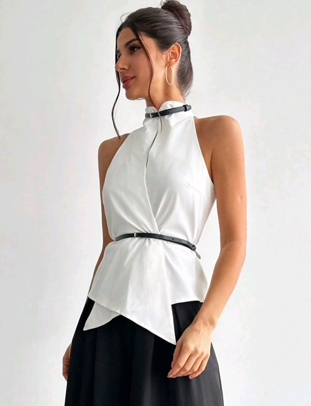 Top Blanco - No Stretch -  Talla XL - Incluye Fajitas