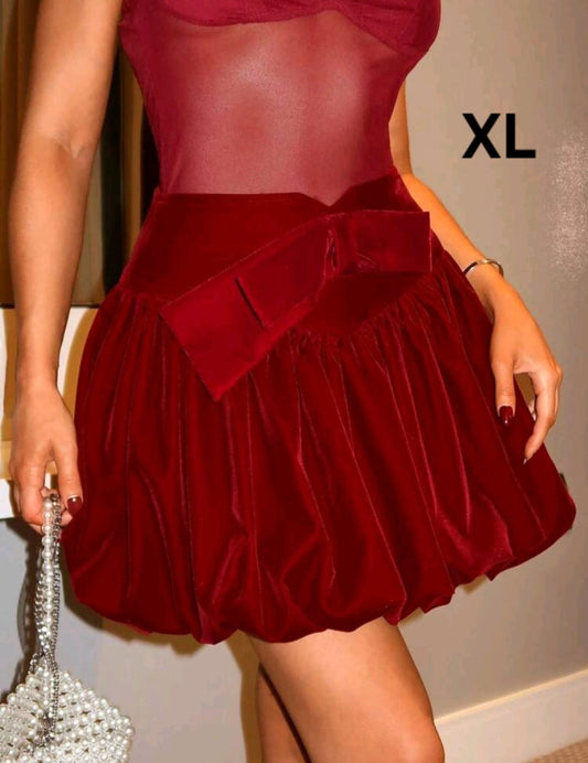 Falda Burbuja Roja - No Stretch -  Talla XL