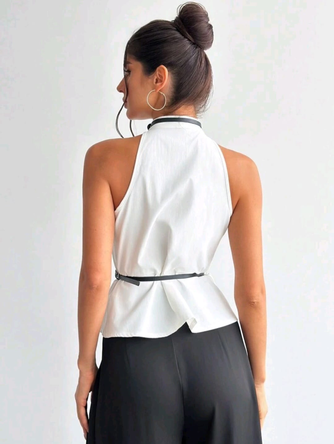 Top Blanco - No Stretch -  Talla XL - Incluye Fajitas
